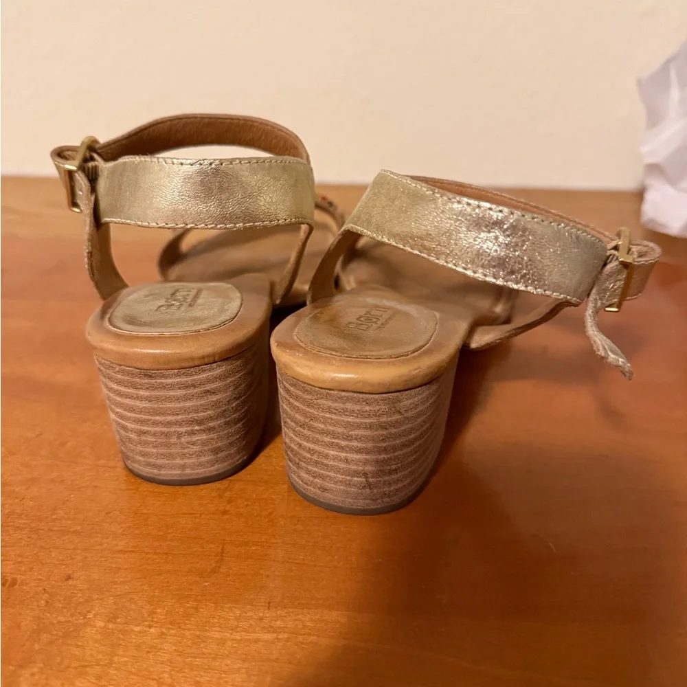 Born‎ Jewel Embellished Tan and Gold Sandals
